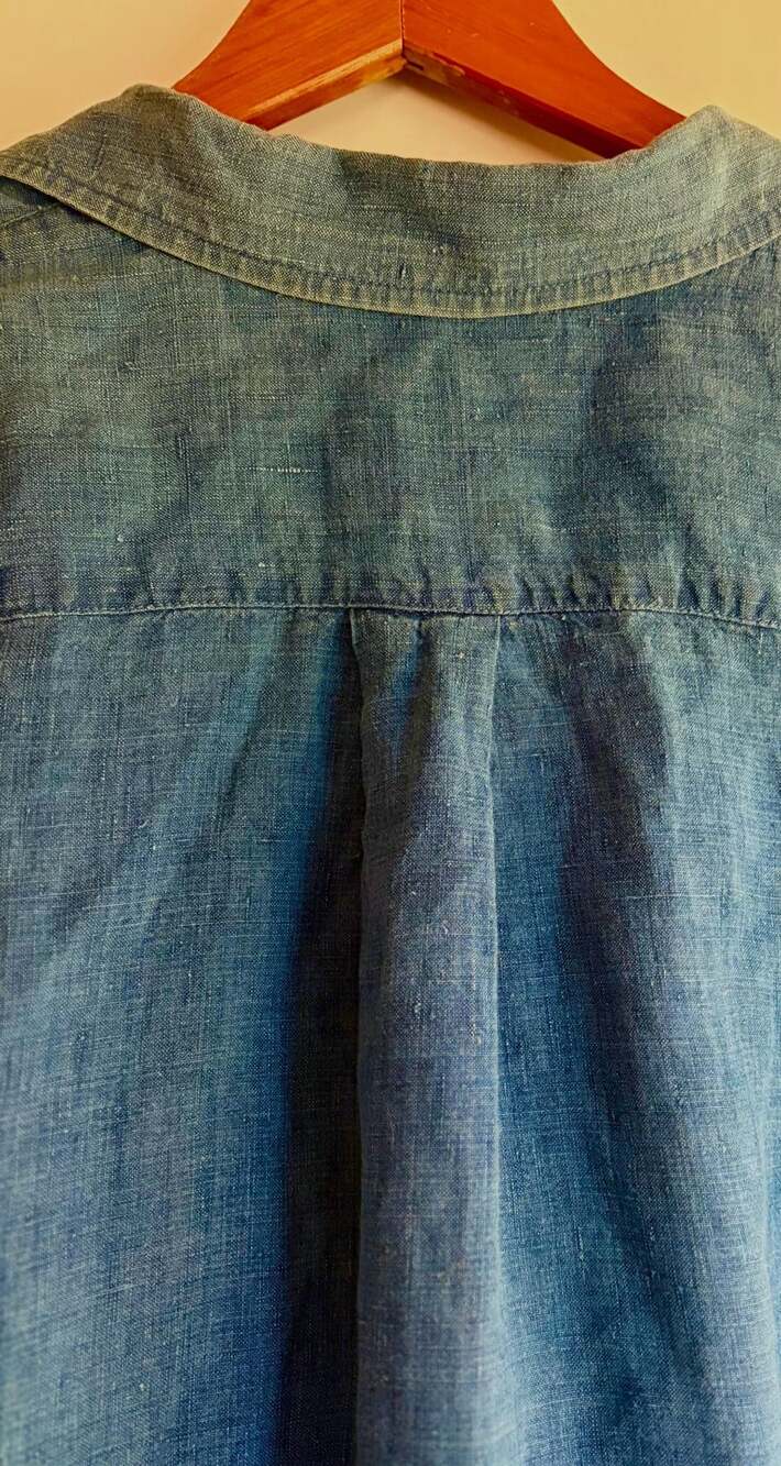 Vintage 90s Y2K Lauren Ralph Lauren Women's Blue 100% Linen Long Sleeve Button-U - Picture 7 of 7